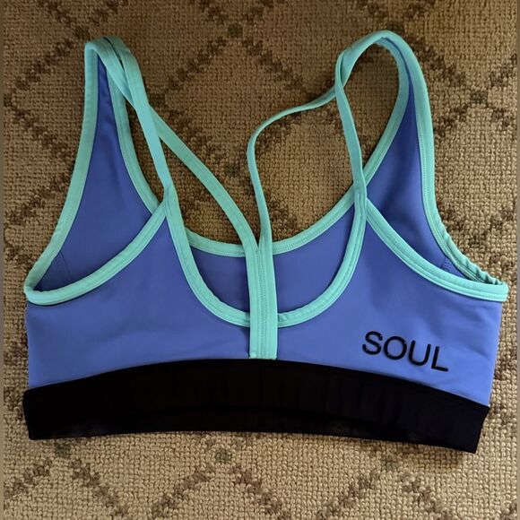 SOUL by Soul Cycle Turn It Up color block sports racer bra S - Picture 2 of 5